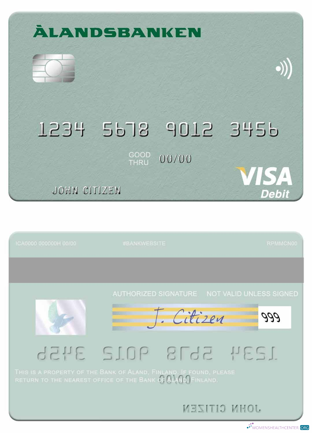 Download Finland Bank of Aland visa debit card Photoshop template